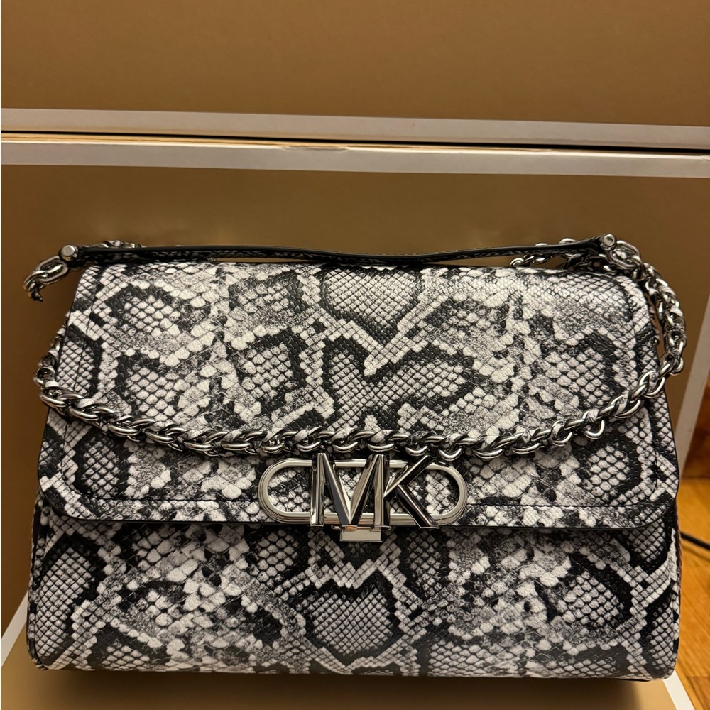 Michael Kors Monochrome Snake Print Shoulder Bag